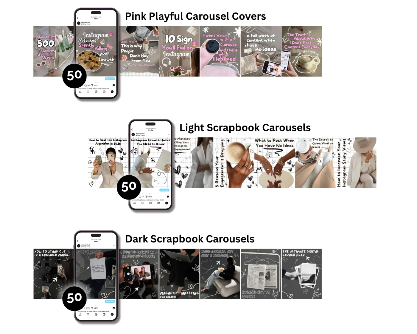 1,400 Carousel Templates